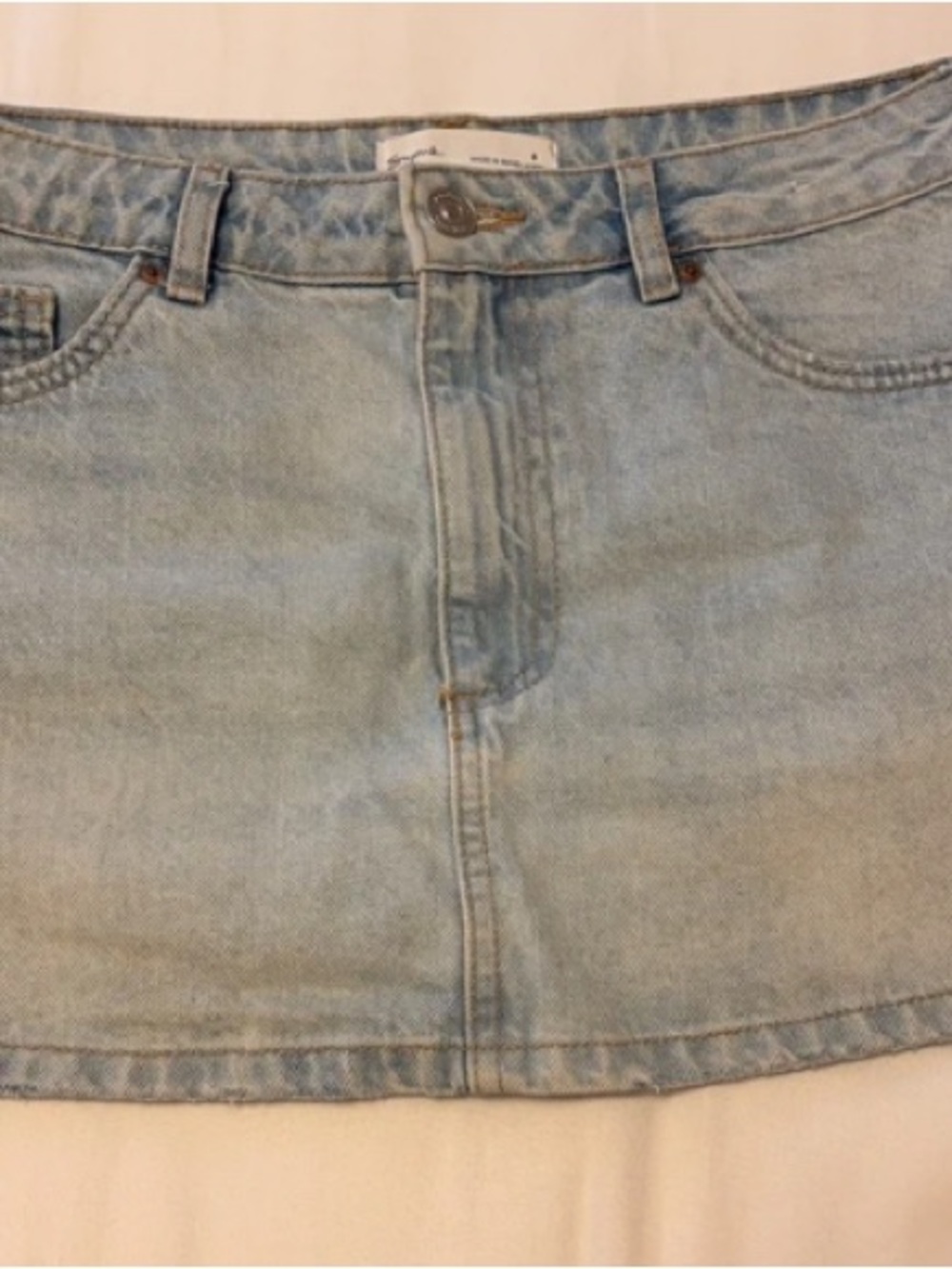 SUPRE Light Wash Denim Mini Skirt